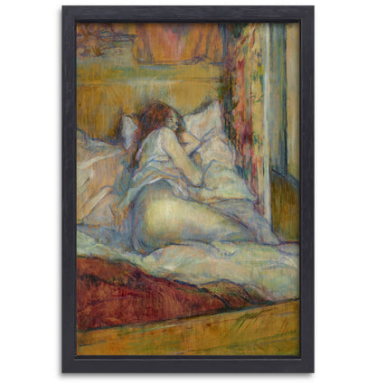 Het bed - Henri de Toulouse-Lautrec canvas met baklijst