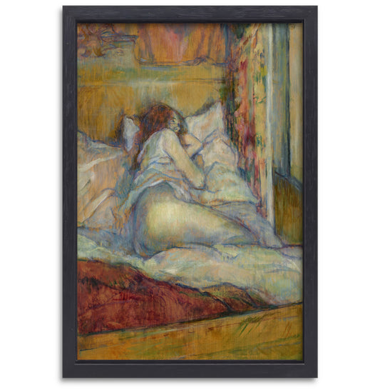 Het bed - Henri de Toulouse-Lautrec canvas met baklijst