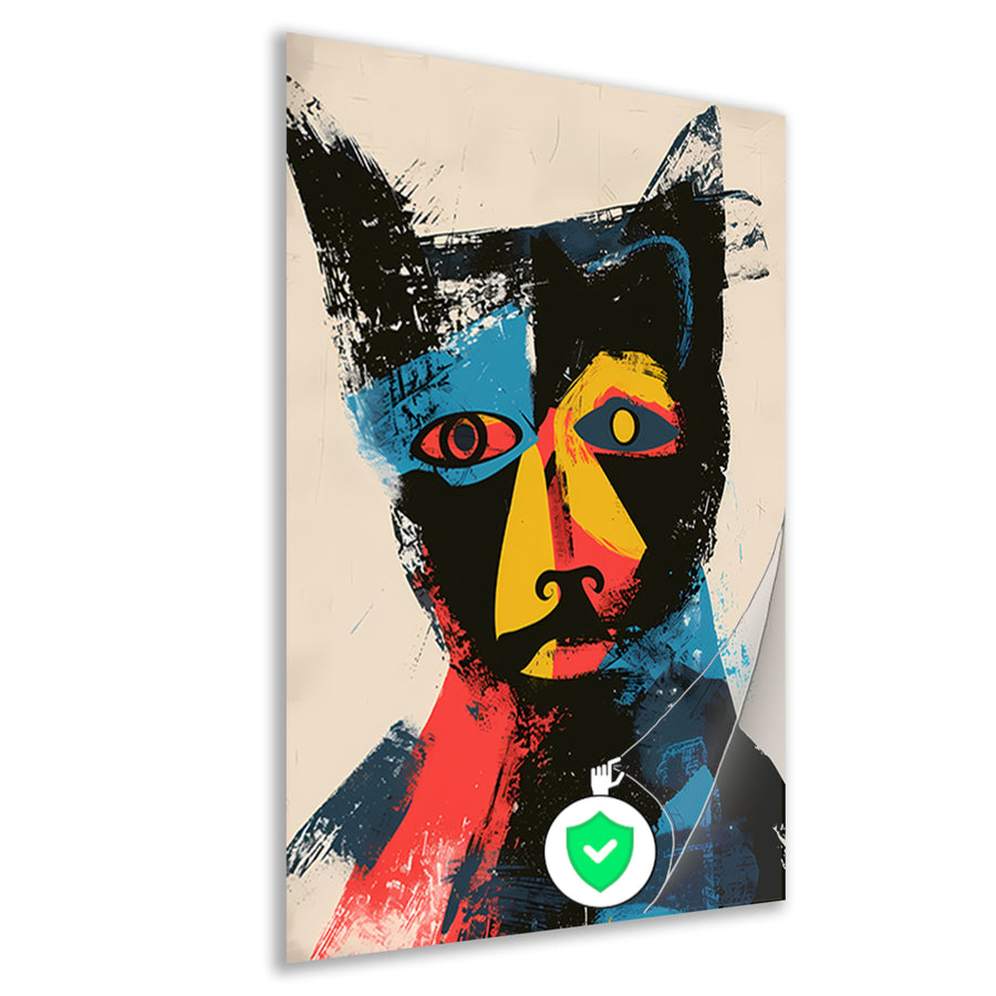 Abstract Kleurrijk Kat Portret  poster