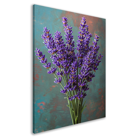 Paarse Lavendelbloemen in Vaas canvas