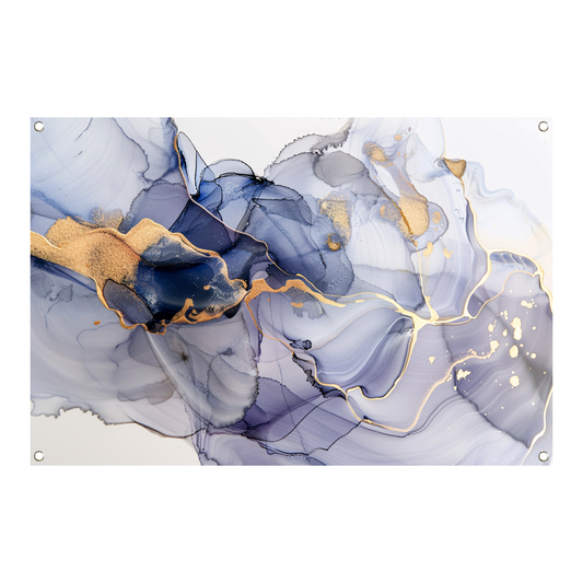 Abstracte Schoonheid met Gouden Lijnen tuinposter