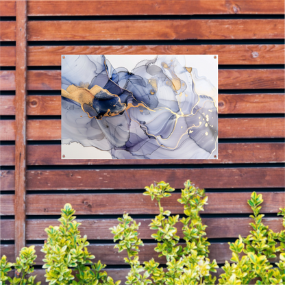Abstracte Schoonheid met Gouden Lijnen tuinposter