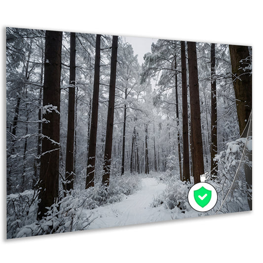 Prachtig winters boslandschap met sneeuw poster