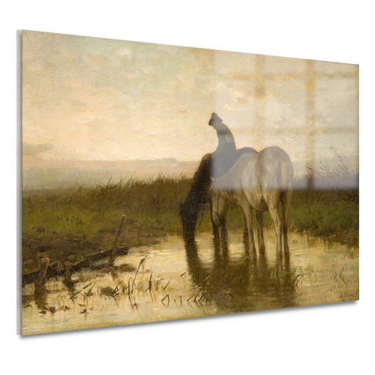 Drinkende paarden - Anton Mauve acrylglas