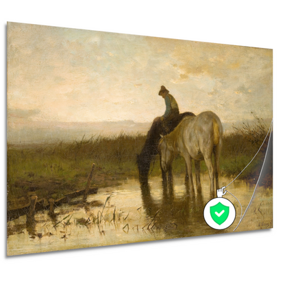 Drinkende paarden - Anton Mauve poster
