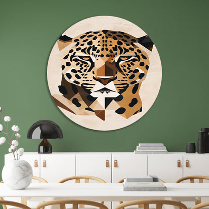 Modern Geometrisch Art Deco Luipaardhoofd forex muurcirkel
