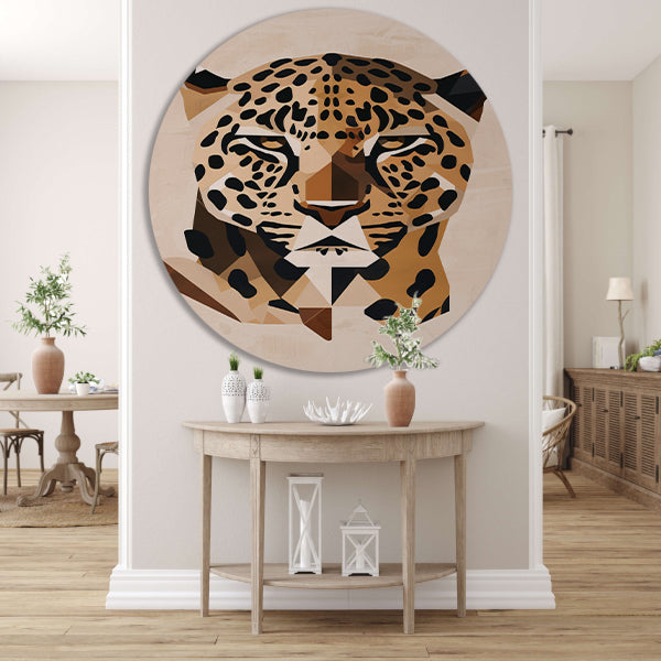 Modern Geometrisch Art Deco Luipaardhoofd forex muurcirkel