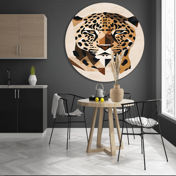 Modern Geometrisch Art Deco Luipaardhoofd forex muurcirkel