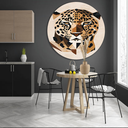 Modern Geometrisch Art Deco Luipaardhoofd forex muurcirkel