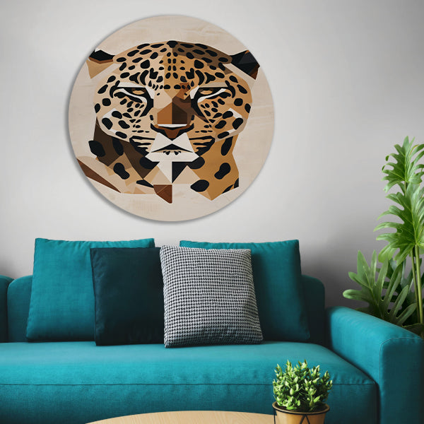 Modern Geometrisch Art Deco Luipaardhoofd forex muurcirkel