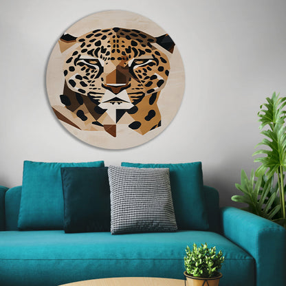 Modern Geometrisch Art Deco Luipaardhoofd forex muurcirkel