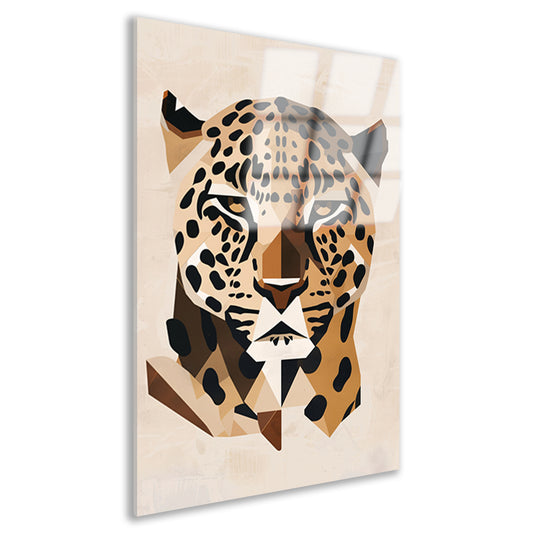 Modern Geometrisch Art Deco Luipaardhoofd acrylglas