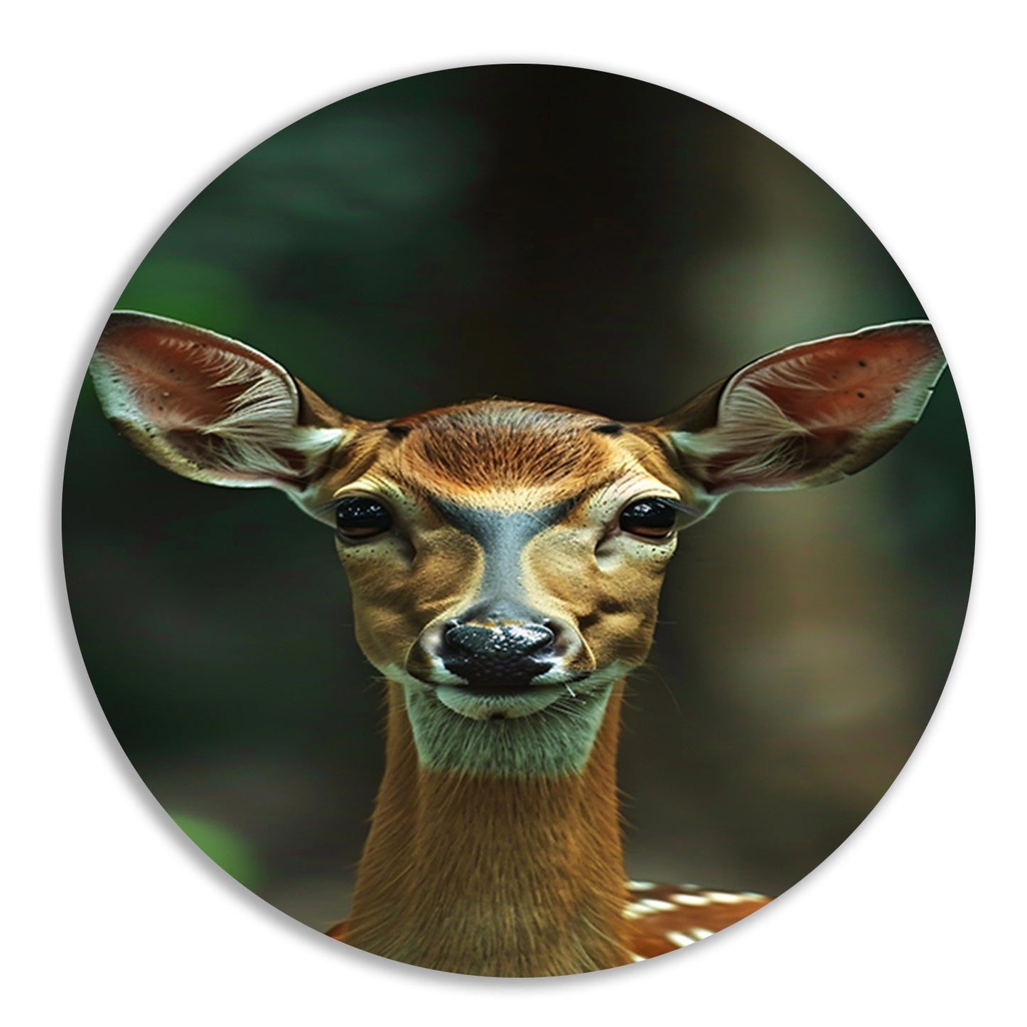 Portret van een jong hert in het bos forex muurcirkel