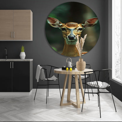 Portret van een jong hert in het bos forex muurcirkel