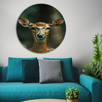 Portret van een jong hert in het bos forex muurcirkel