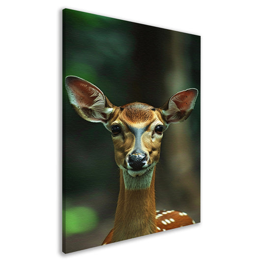 Portret van een jong hert in het bos canvas