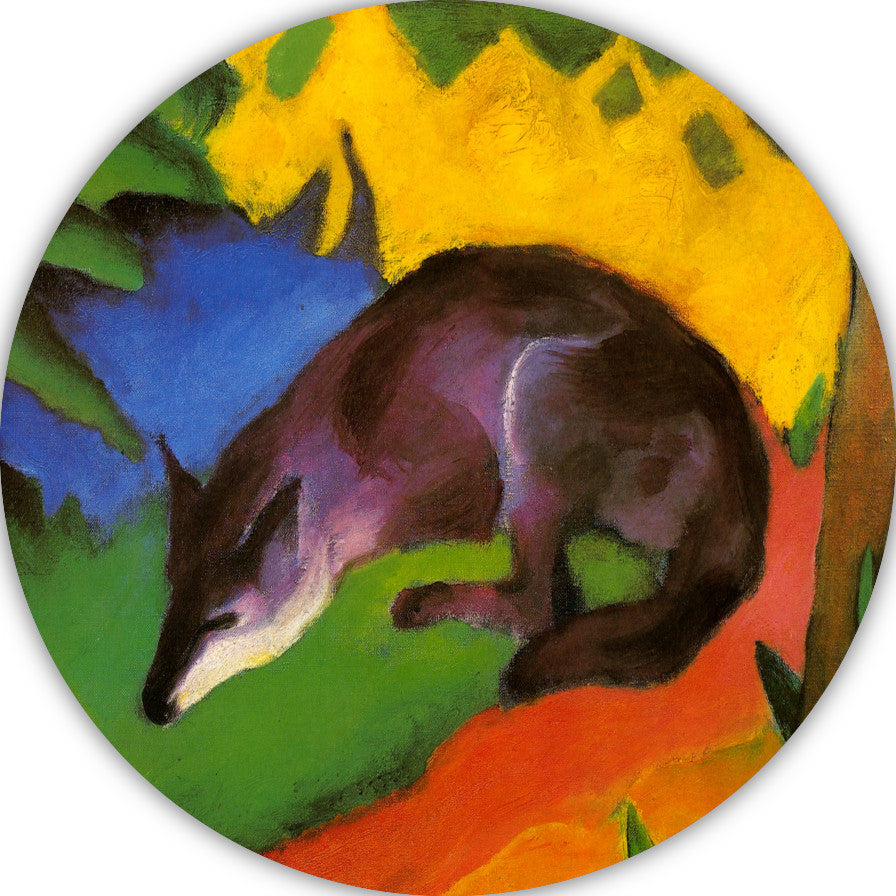 Blauwe Zwarte Vos - Franz Marc forex muurcirkel