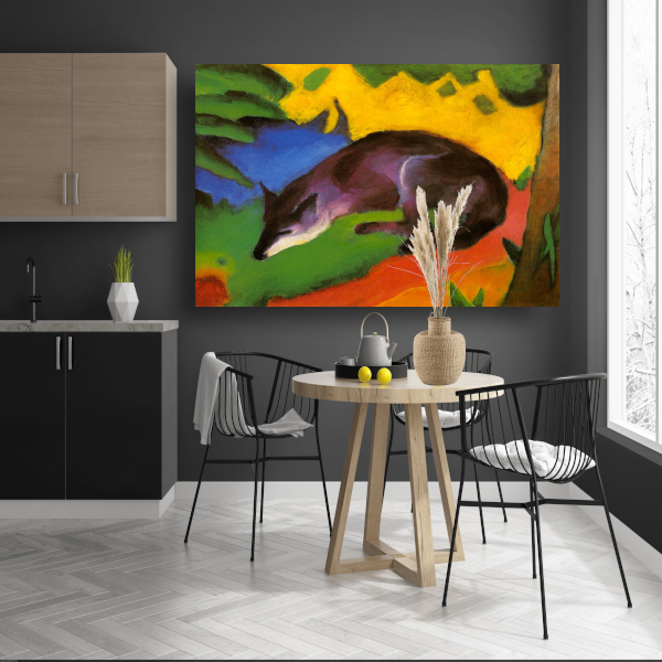 Blauwe Zwarte Vos - Franz Marc poster