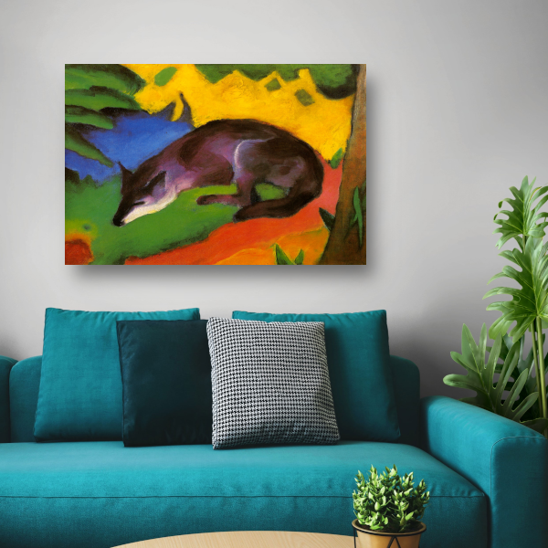 Blauwe Zwarte Vos - Franz Marc poster