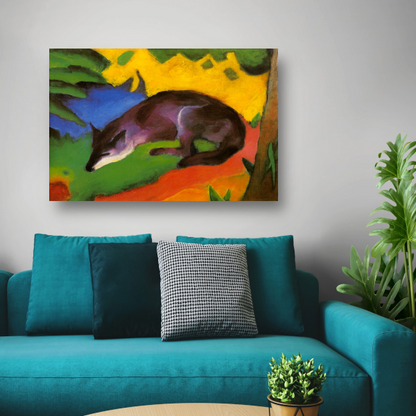 Blauwe Zwarte Vos - Franz Marc poster