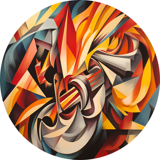 Kleurexplosie in Abstracte Harmonie aluminium muurcirkel
