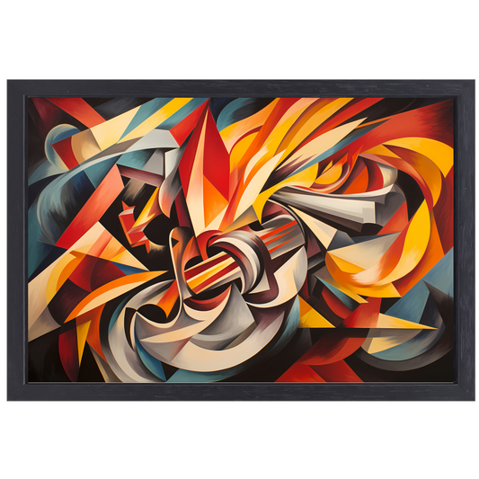 Kleurexplosie in Abstracte Harmonie canvas met baklijst