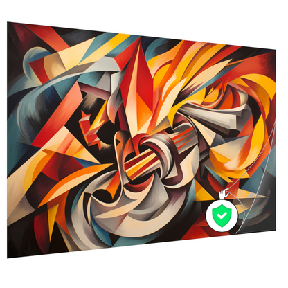 Kleurexplosie in Abstracte Harmonie poster