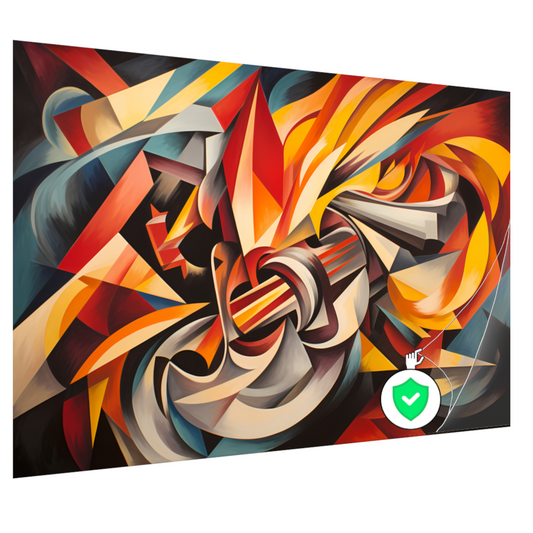 Kleurexplosie in Abstracte Harmonie poster