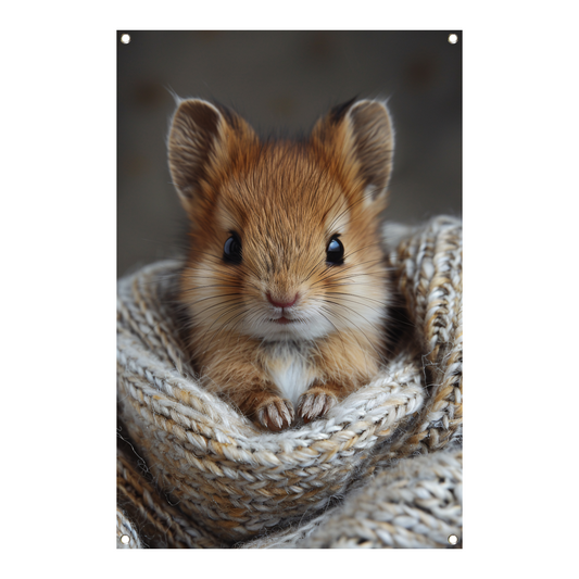 Schattig dier gewikkeld in warme deken tuinposter