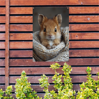 Schattig dier gewikkeld in warme deken tuinposter