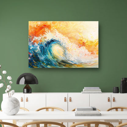 Abstracte golf in kleurrijke zonsondergang acrylglas