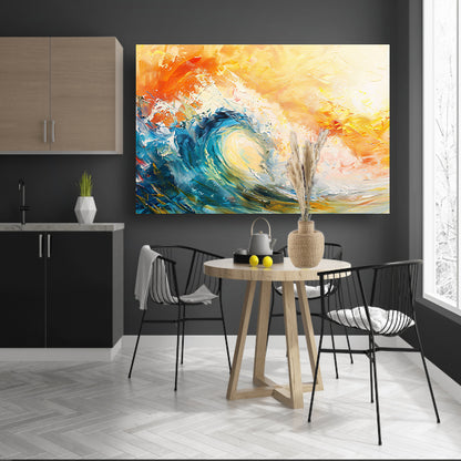 Abstracte golf in kleurrijke zonsondergang acrylglas
