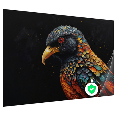 Kleurrijke Vogel tegen Sterrenhemel Achtergrond poster