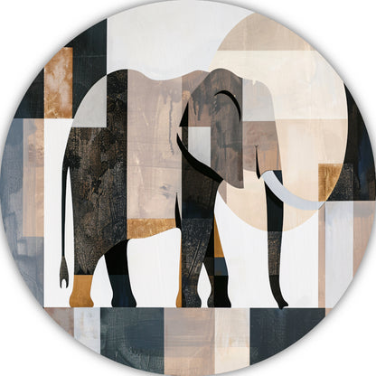 Abstracte Olifant in Geometrische Harmonie forex muurcirkel