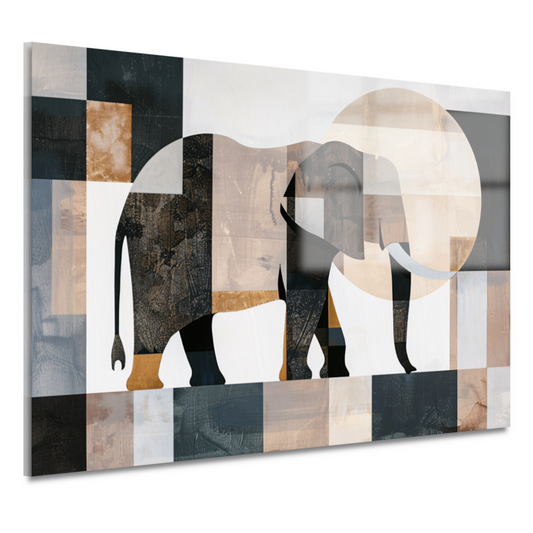 Abstracte Olifant in Geometrische Harmonie acrylglas