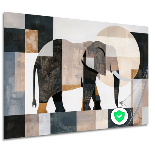 Abstracte Olifant in Geometrische Harmonie poster