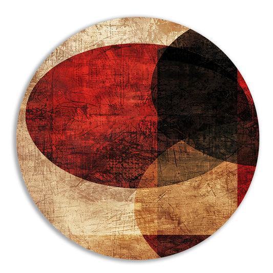 Abstract  met rode cirkel aluminium muurcirkel