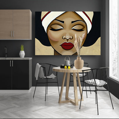 Surrealistisch portret van een serene vrouw canvas