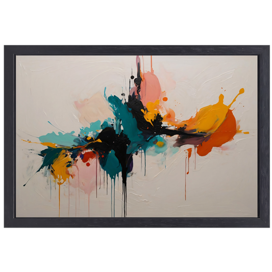 Dynamische Abstracte Kleurexplosie op Canvas canvas met baklijst
