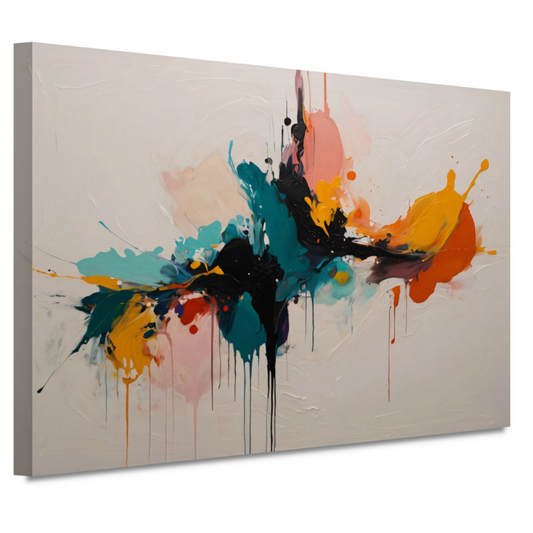 Dynamische Abstracte Kleurexplosie op Canvas canvas