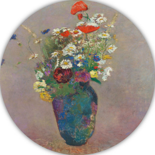 Vase with Flowers - Odilon Redon aluminium muurcirkel