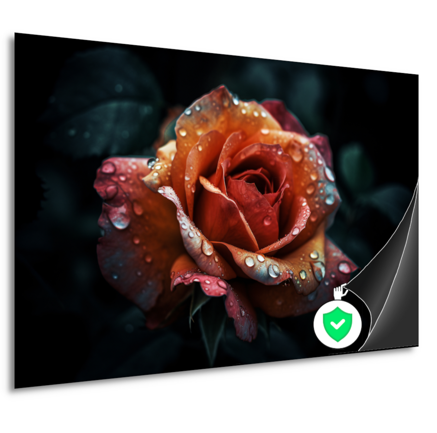 Rozen close-up met waterdruppels poster