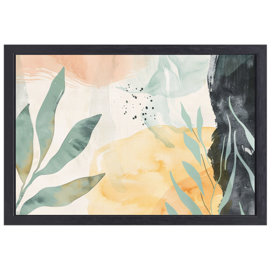 Dromerige Abstracte Aquarel in Zacht Kleurenpalet canvas met baklijst