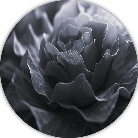 Monochrome close-up van een bloem in detail forex muurcirkel