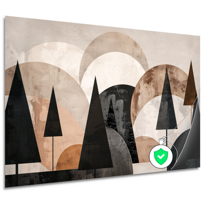 Geometrische bomen in sepia en grijstinten poster