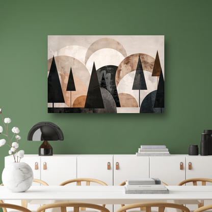 Geometrische bomen in sepia en grijstinten acrylglas