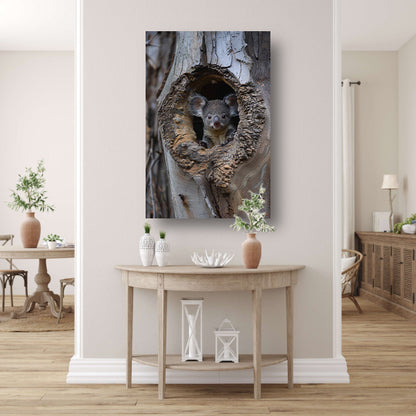 Jonge Koala Verkent de Wereld vanuit Boomholte acrylglas