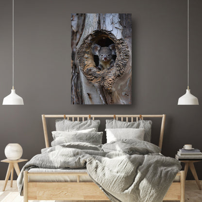 Jonge Koala Verkent de Wereld vanuit Boomholte acrylglas