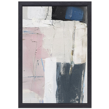 Abstract minimalistisch schilderij van een piano canvas met baklijst