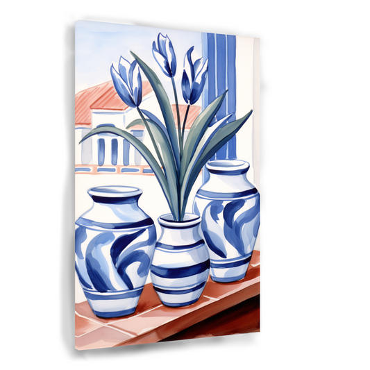 Elegante Blauwe Tulpen in Vazen Acrylglas